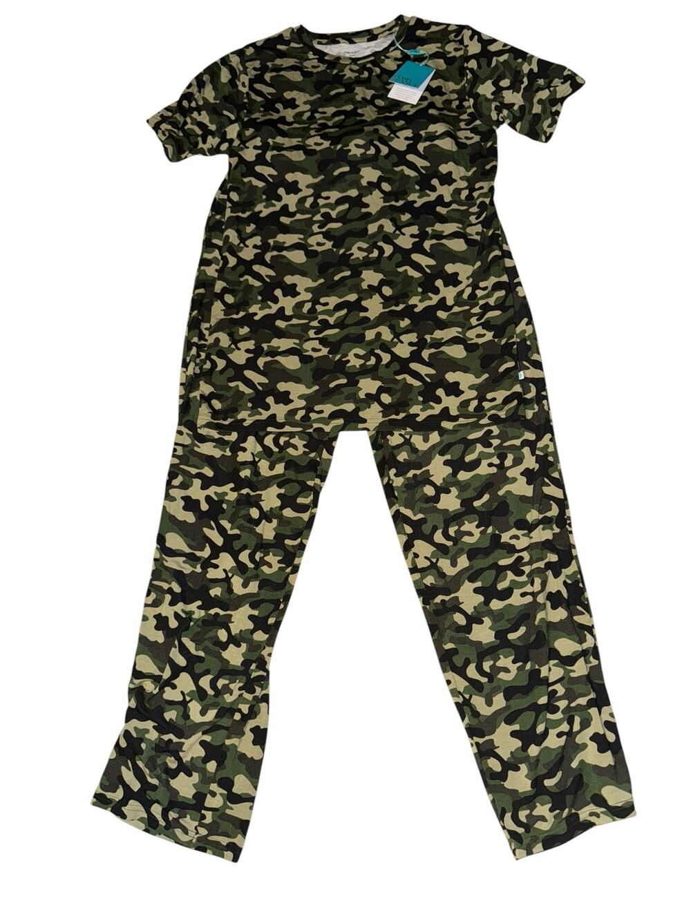 New Posh Peanut Cadet Camo Pajama Set Men's Small Bamboo Soft Comfy Cozy Green